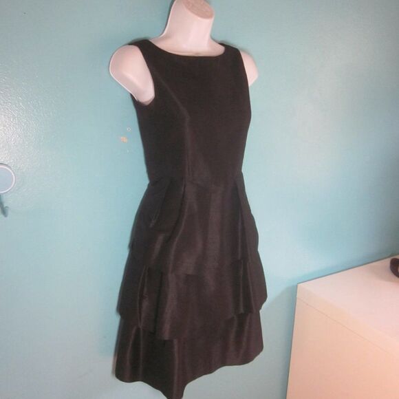 Alfred Sung Black Tiered Party Dress Size 2 - Picture 1 of 10